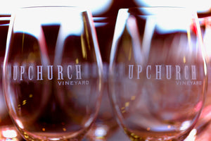 Pair of Upchurch Branded Wine Glasses